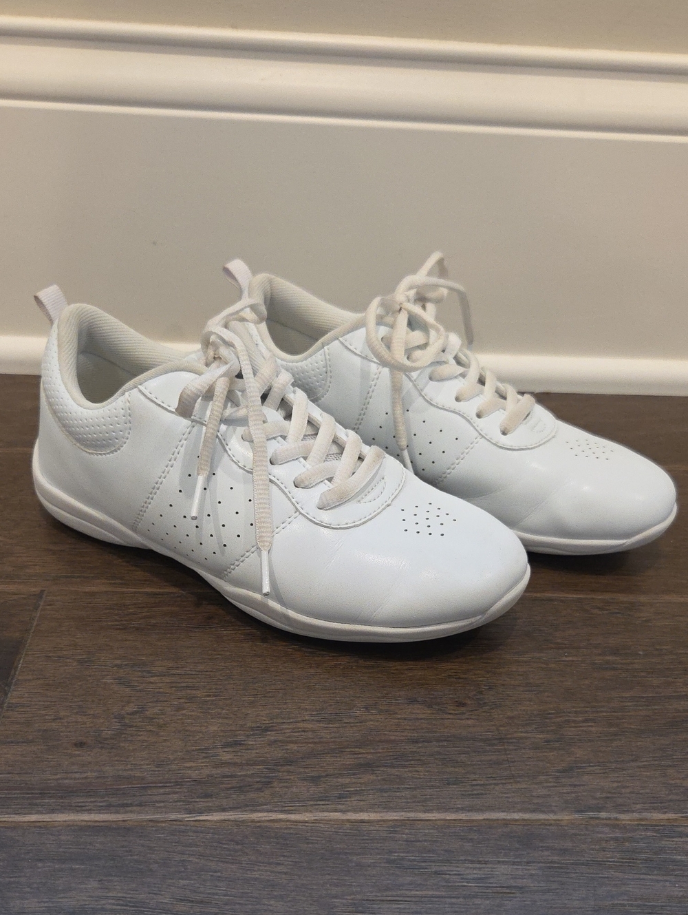 Indoor Tumbling/Cheer Kids White Lace-Up Sneakers